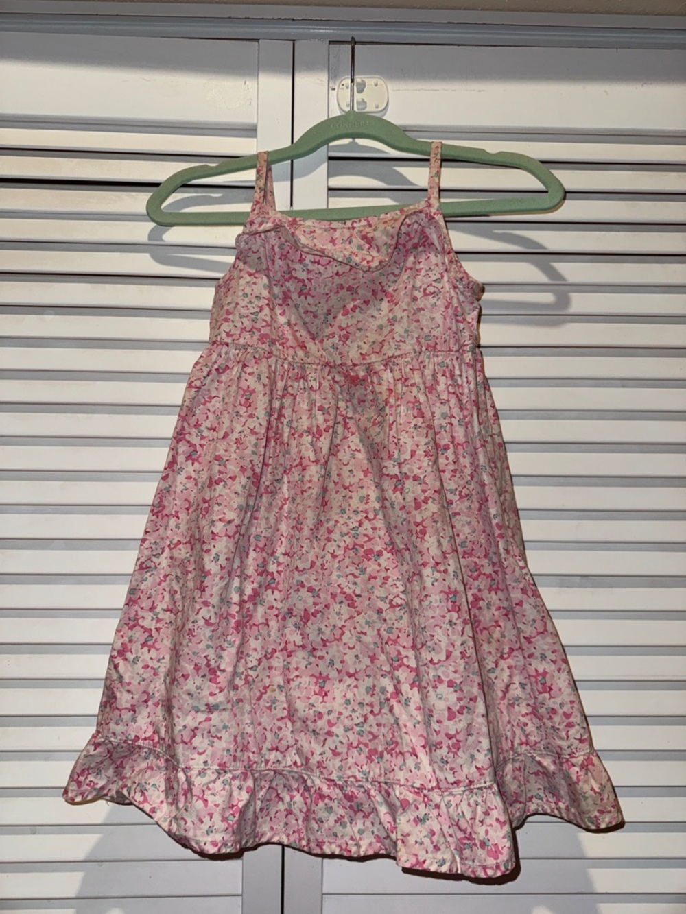 Chaps Pink and Aqua Floral Girls Sundress